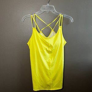 Lucy Women's Tank Top Yellow Medium Built-In Bra